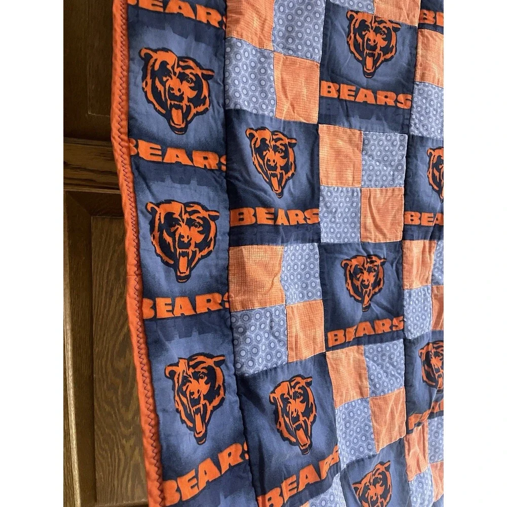 Baby Blanket Chicago Bears Cars Trucks‎ Crib Quilt Handmade 28 x 38
